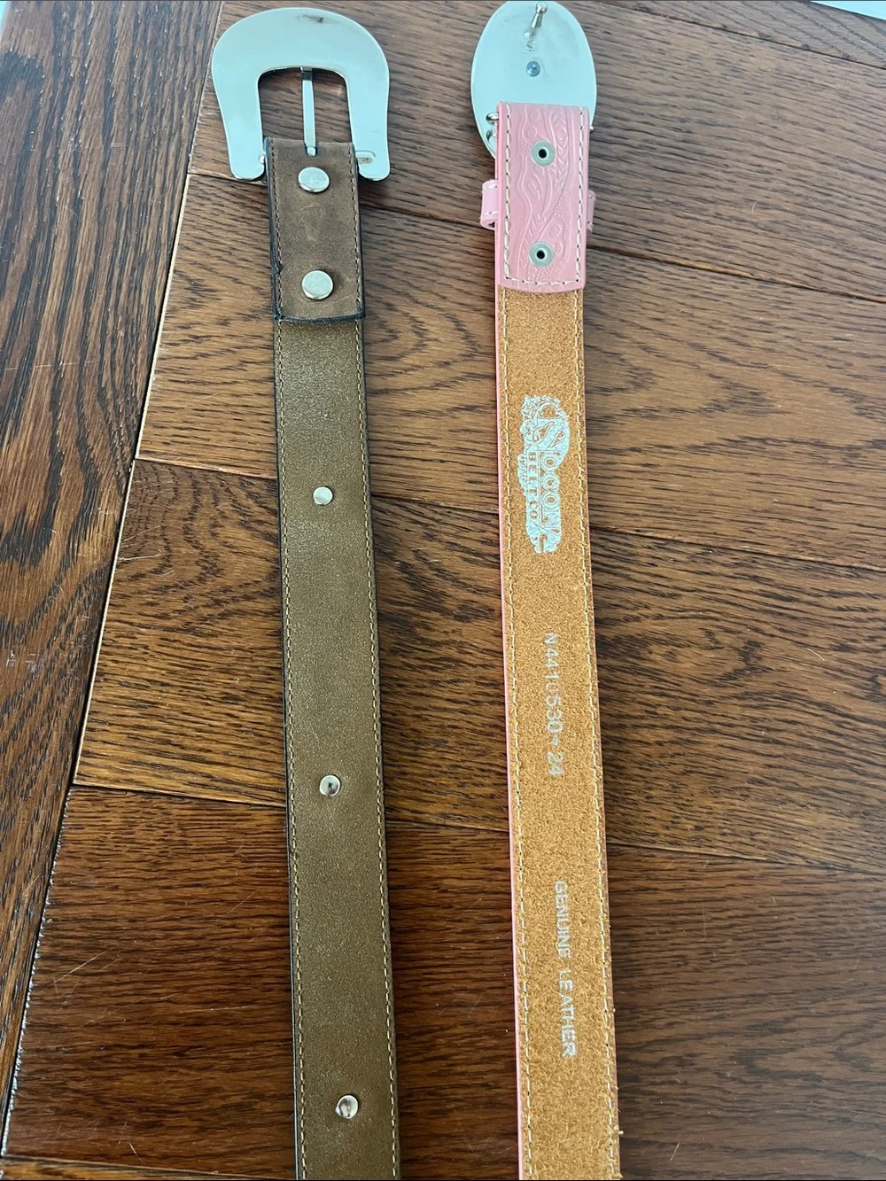 2 Nocona Western-Style Belts with Decorative Buckle size 24